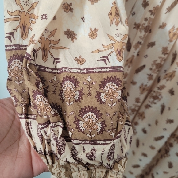 The Fox and The Mermaid Boho Southwestern Print Ximena Dress in Coconut - Picture 14 of 16